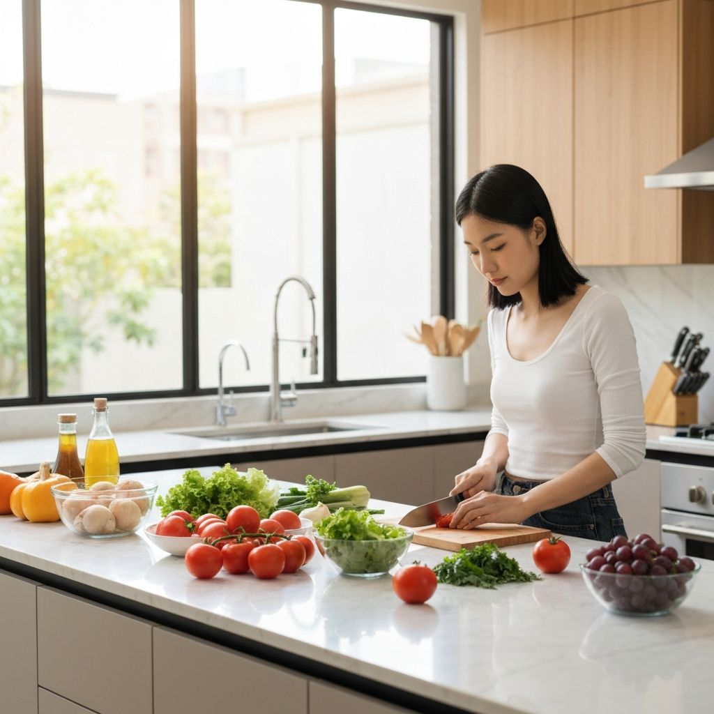 Κουζίνα με φρέσκα υλικά